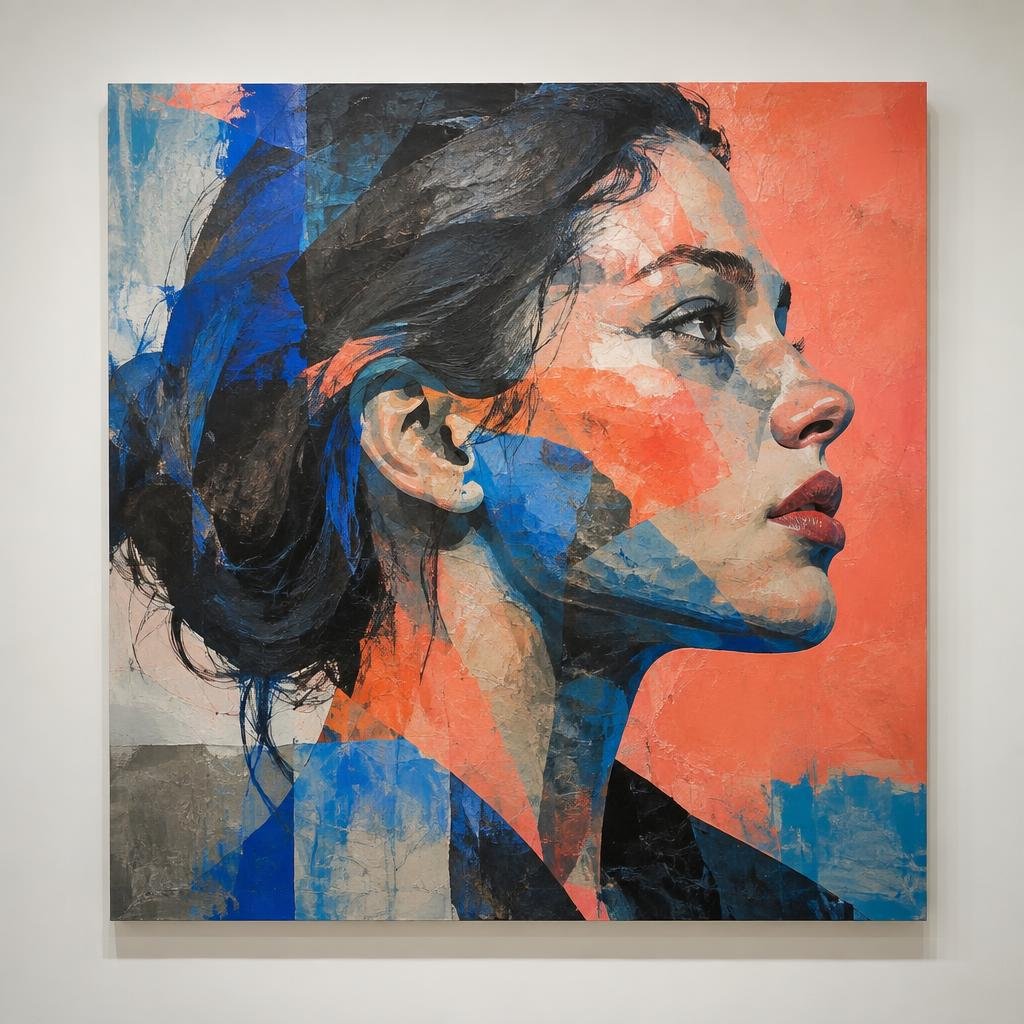 Layered acrylic bespoke portrait commission